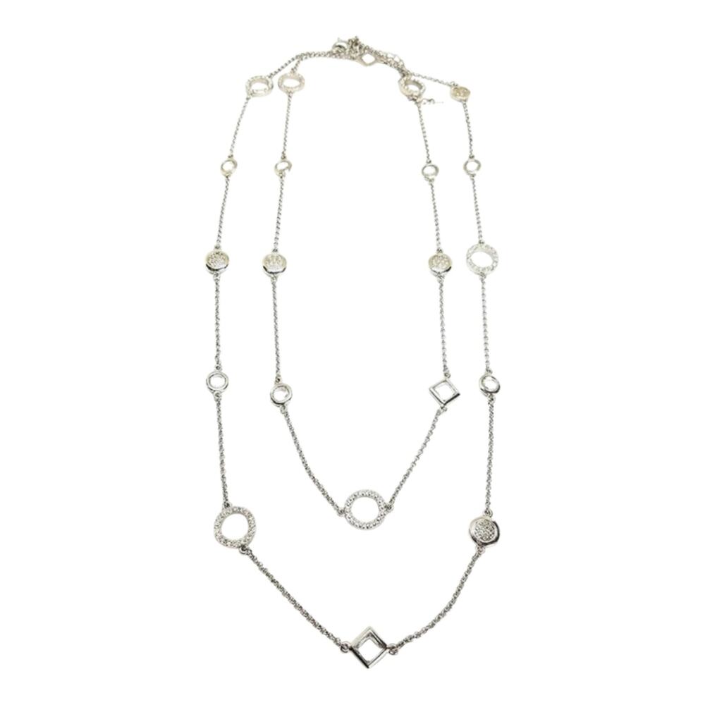 Lia Sophia‎ Frosted Sultry Station Silver Tone Retired Necklace